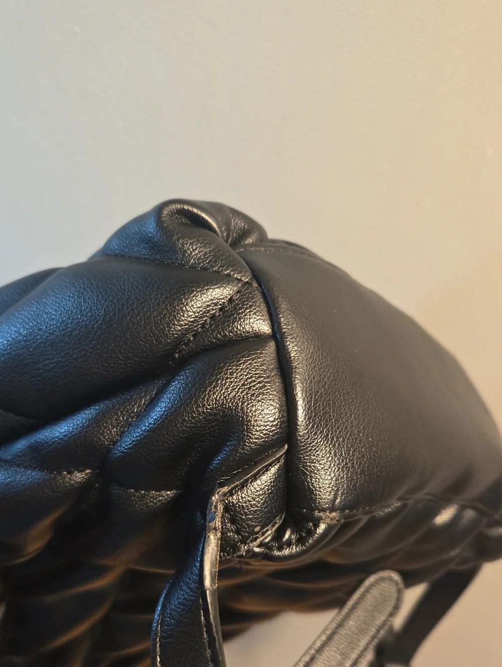 Steve Madden Black Quilted Backpack Chain-Accent Tote